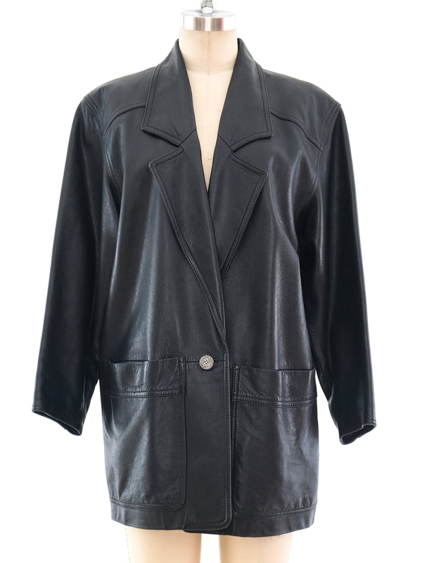 Loewe Blazer Style Leather Jacket Jacket arcadeshops.com