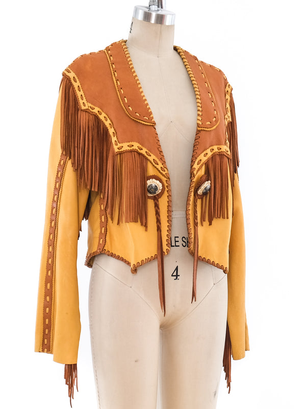 Fringed Leather Western Jacket Jacket arcadeshops.com