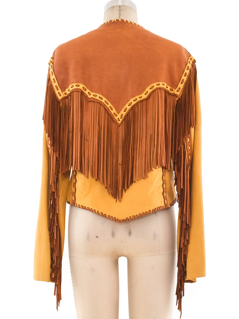 Fringed Leather Western Jacket Jacket arcadeshops.com