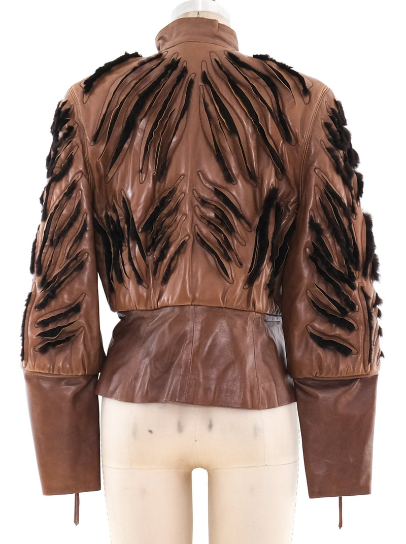 Jitrois Fur Trimmed Leather Bomber Jacket arcadeshops.com