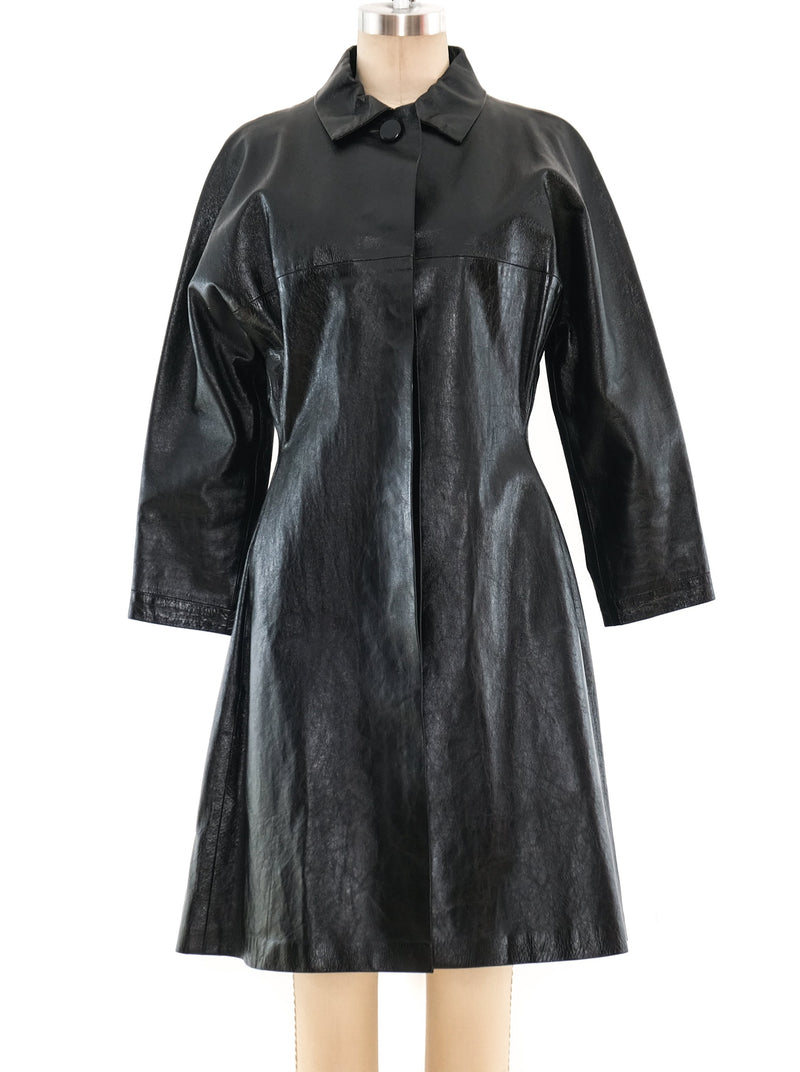 Givenchy Couture Patent Leather Overcoat Outerwear arcadeshops.com