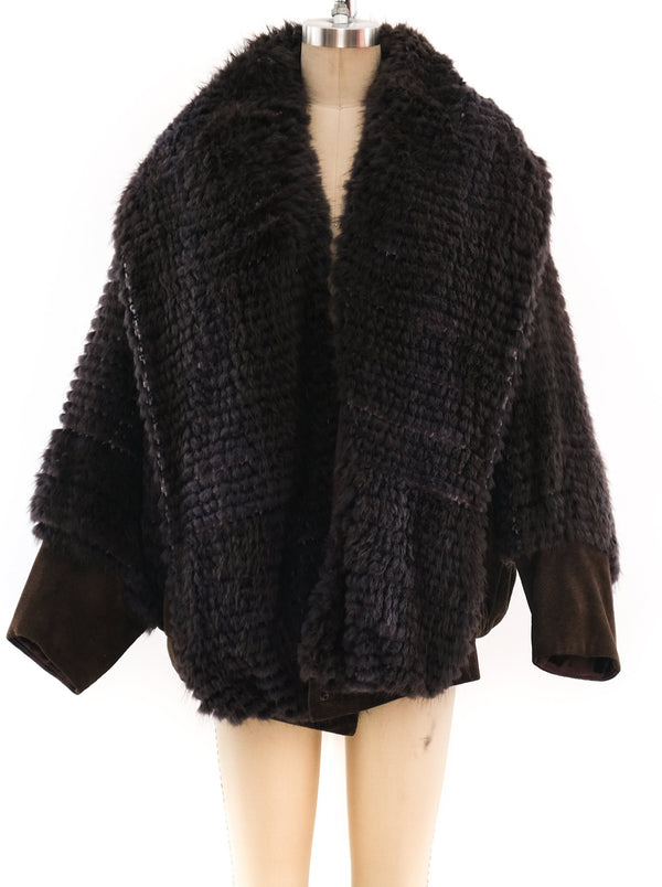 Knit Rabbit Fur And Suede Jacket Jacket arcadeshops.com