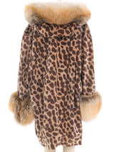 Christian Dior Fur Trimmed Animal Print Overcoat Outerwear arcadeshops.com