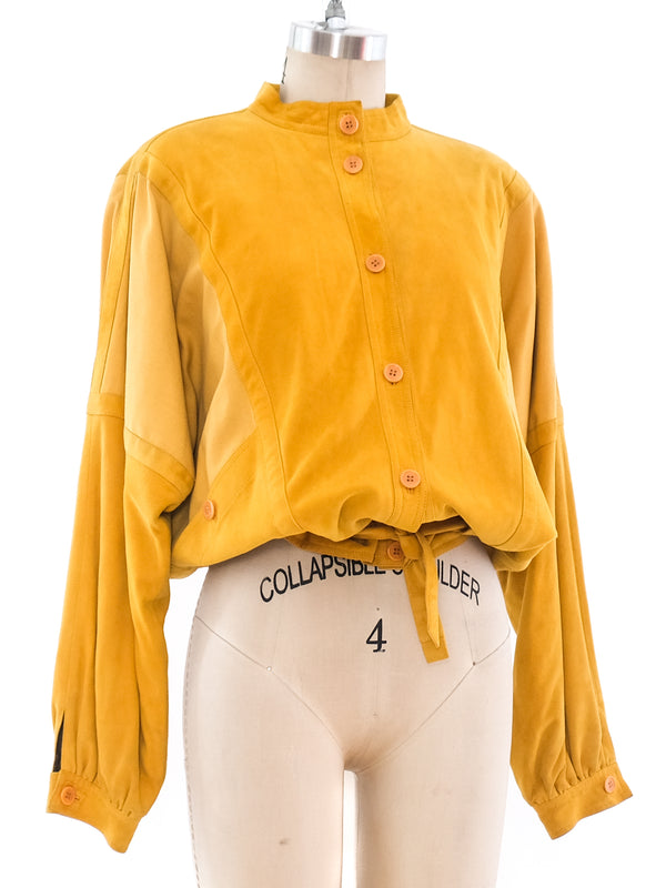 Gucci Mustard Suede Bomber Jacket Jacket arcadeshops.com