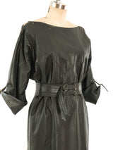 1980's Zip Accented Leather Dress Dress arcadeshops.com