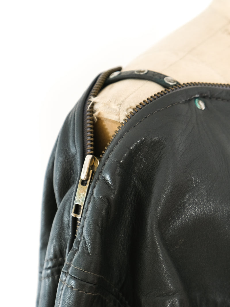 1980's Zip Accented Leather Dress Dress arcadeshops.com