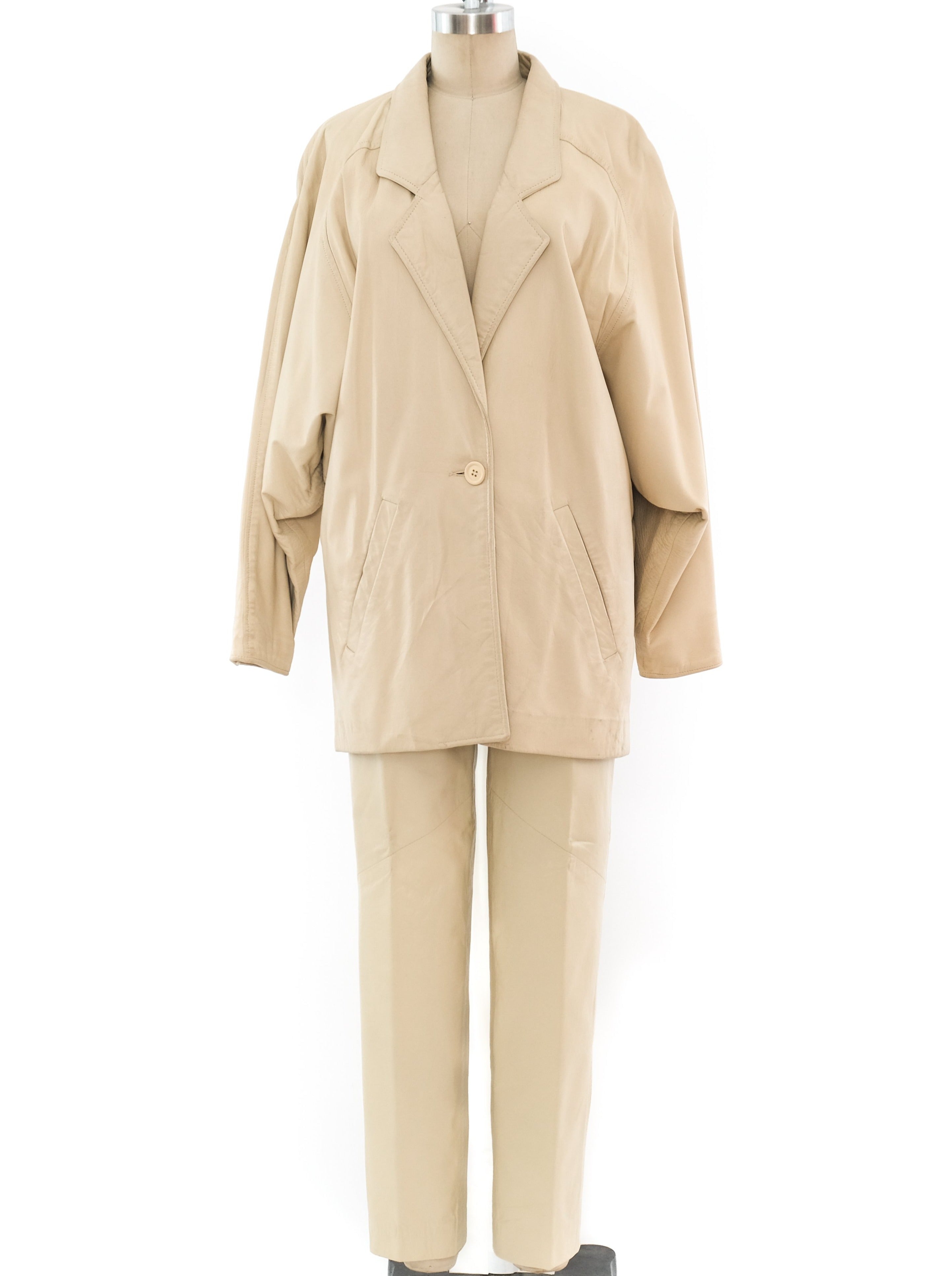 Cream Leather Suit