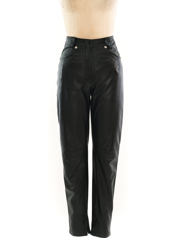 Gianni Versace Leather Pants Bottom arcadeshops.com