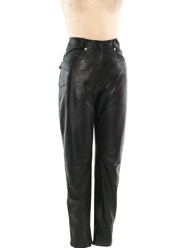 Gianni Versace Leather Pants Bottom arcadeshops.com