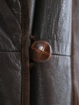Gucci Chocolate Leather Coat Outerwear arcadeshops.com