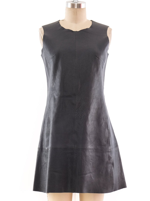 Balenciaga Grey Leather Tank Dress Dress arcadeshops.com