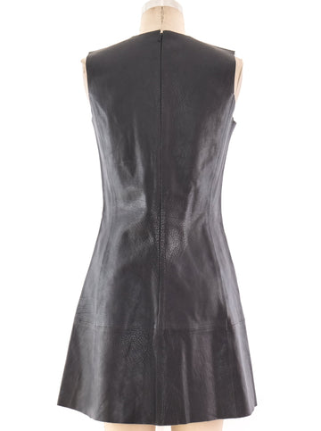 Balenciaga Grey Leather Tank Dress