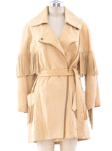 Cream Fringed Suede Jacket Jacket arcadeshops.com