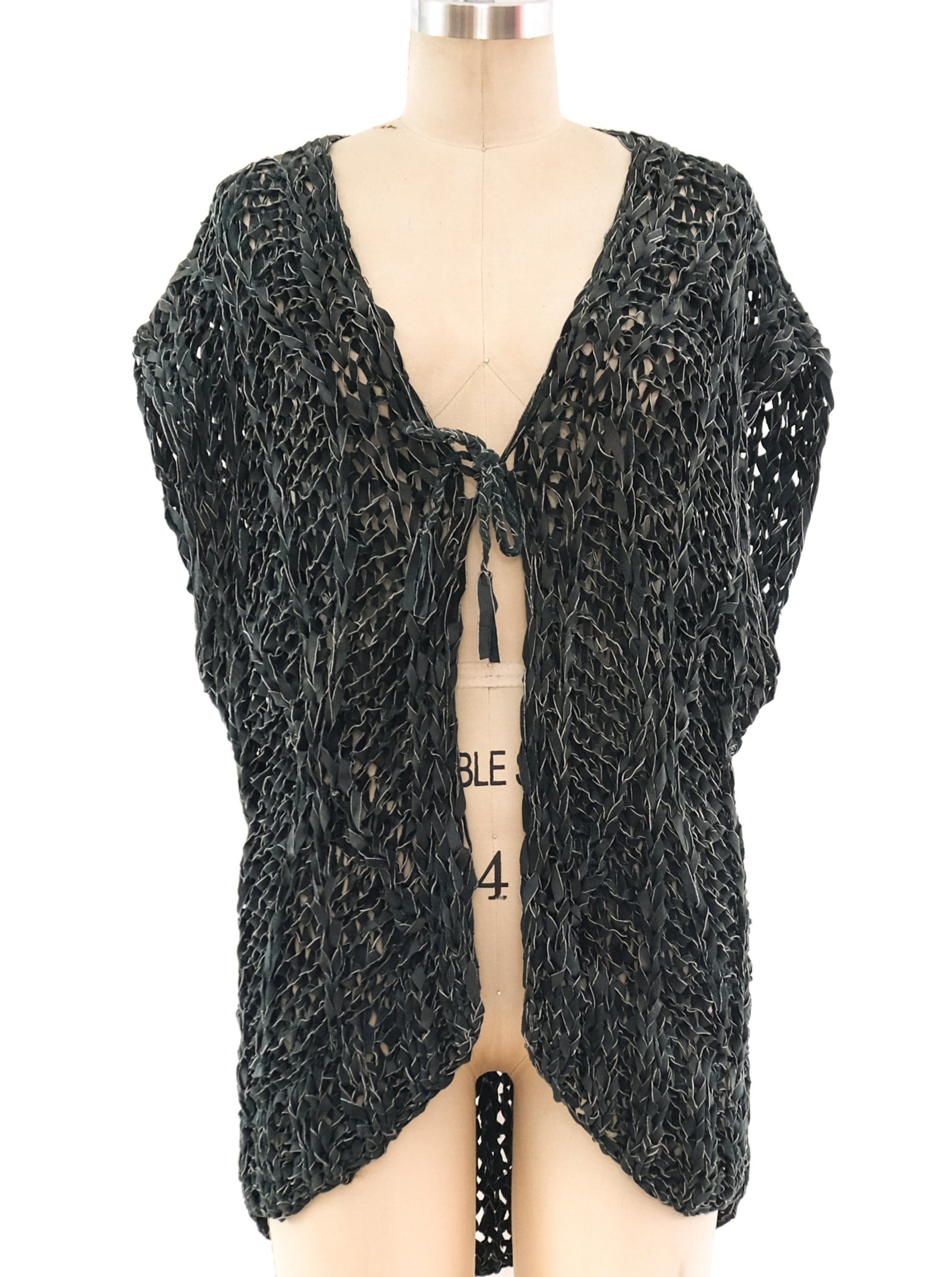 Crochet Leather Vest Crochet Leather Vest