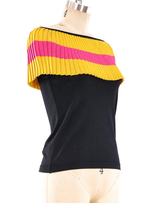 Christian Dior Color Block Pleated Top Top arcadeshops.com