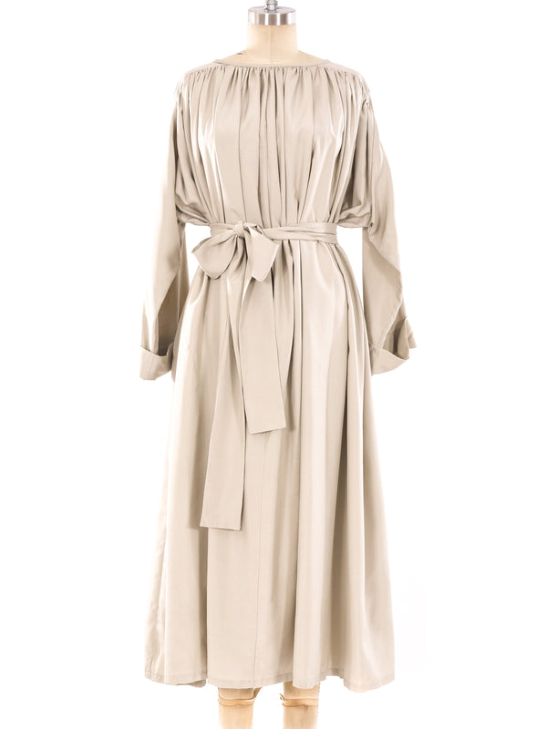 Khaki Pleated Maxi Dress Dress arcadeshops.com