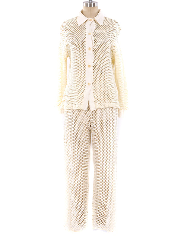 Cream Net Ensemble Suit arcadeshops.com