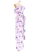 Yves Saint Laurent Bow Printed One Shoulder Dress Dress arcadeshops.com