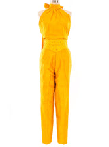 Embellished Marigold Silk Ensemble Suit arcadeshops.com
