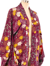 Graphic Floral Printed Kimono Jacket arcadeshops.com