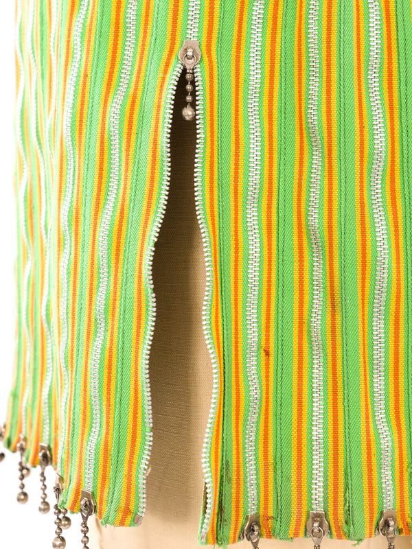 Striped Zipper Mini Skirt Bottom arcadeshops.com