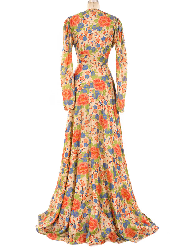 1920's Floral Pongee Silk Duster Jacket arcadeshops.com