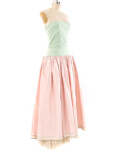 Bill Blass Colorblocked Strapless Gown Dress arcadeshops.com