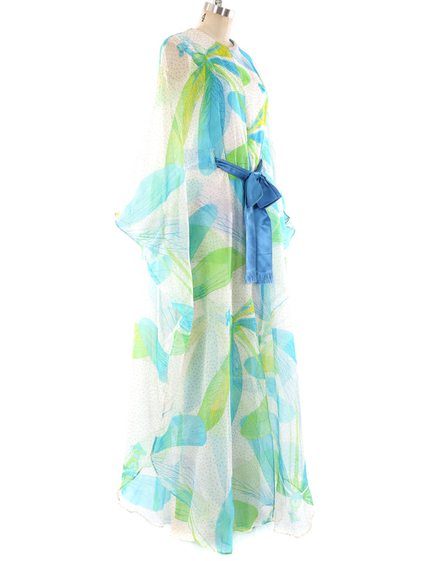 Dragonfly Printed Chiffon Jumpsuit Suit arcadeshops.com