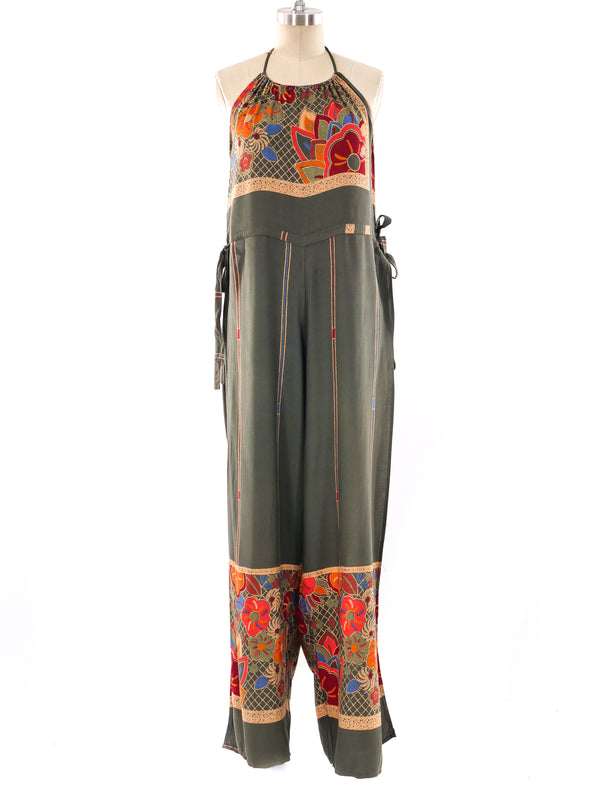 Floral Printed Halter Jumpsuit Suit arcadeshops.com
