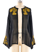 Giorgio Sant Angelo Floral Embroidered Chiffon Jacket Jacket arcadeshops.com