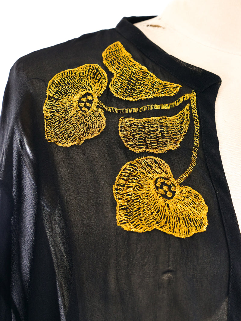 Giorgio Sant Angelo Floral Embroidered Chiffon Jacket Jacket arcadeshops.com