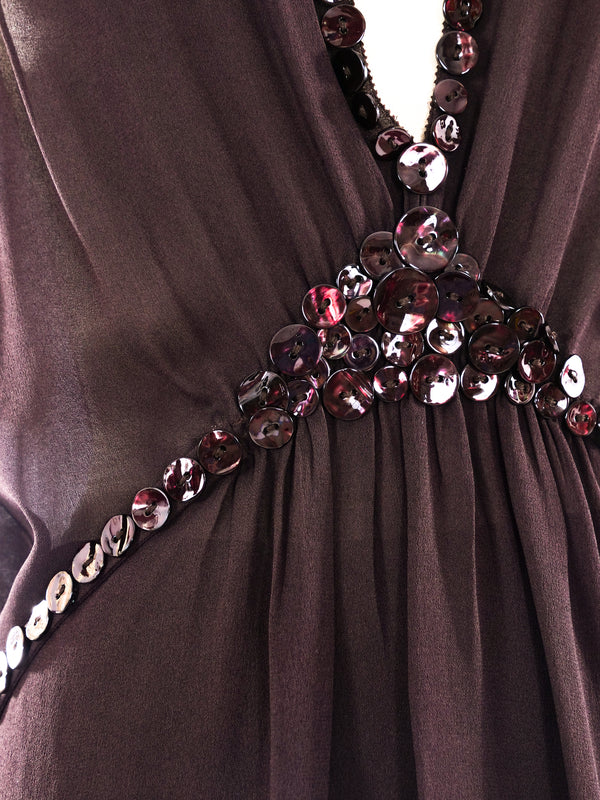 Jean Paul Gaultier Button Embellished Chiffon Ensemble Suit arcadeshops.com