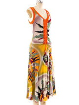 Jean Paul Gaultier Bird Printed Mesh Tank Dress Dress arcadeshops.com