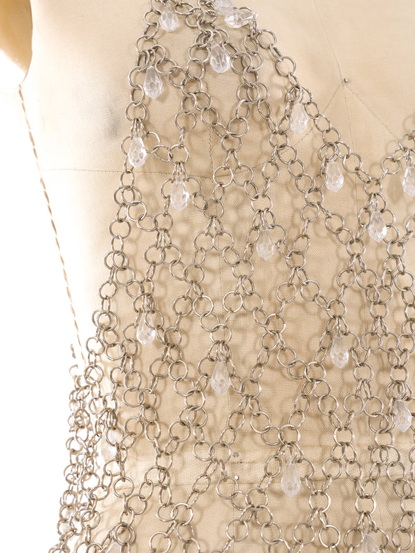 Beaded Fringe Chainmail Tank Top Top arcadeshops.com