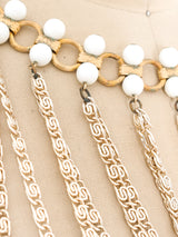 Pearl Bead Accented Chain Body Jewelry Top arcadeshops.com