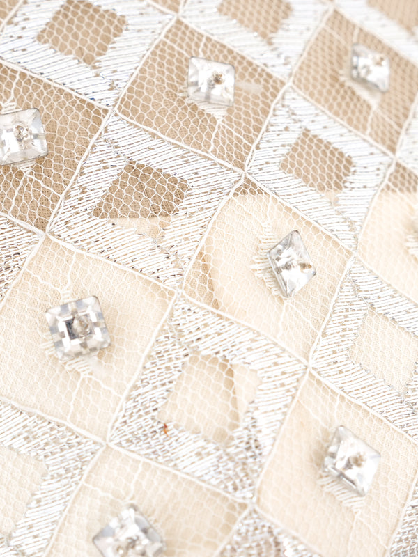 Crystal Studded Metallic Net Dress Dress arcadeshops.com