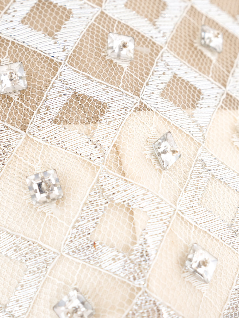 Crystal Studded Metallic Net Dress Dress arcadeshops.com