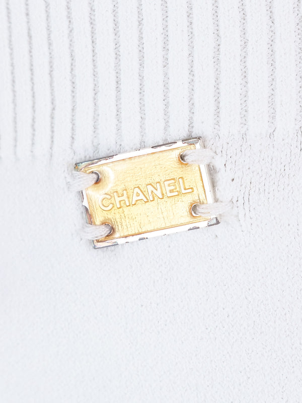 Chanel Crochet Trimmed Knit Top Top arcadeshops.com