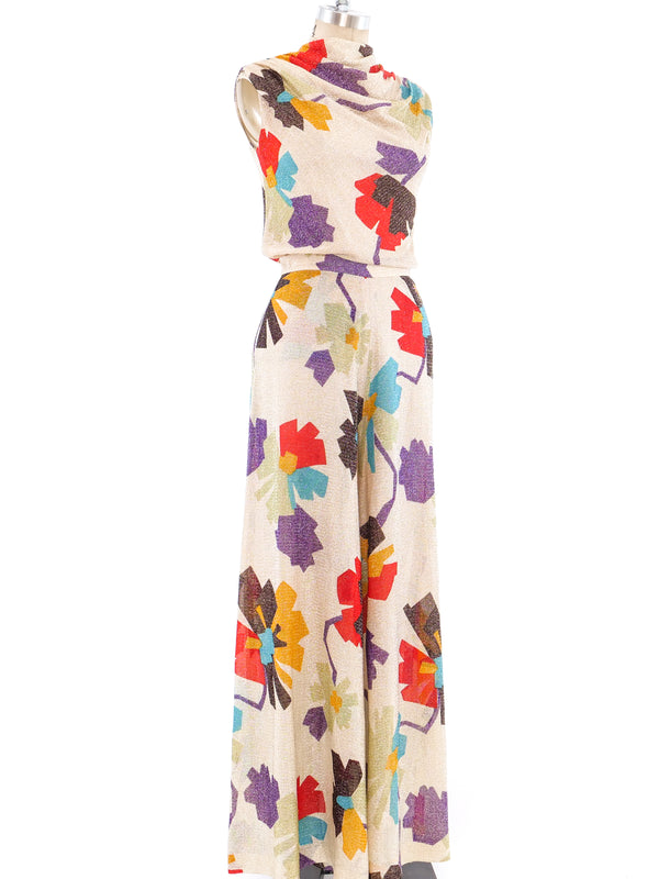 Lurex Flower Printed Palazzo Ensemble Suit arcadeshops.com