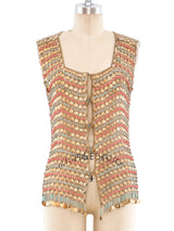 Egyptian Revival Beaded Chainmail Top Top arcadeshops.com