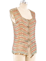 Egyptian Revival Beaded Chainmail Top Top arcadeshops.com