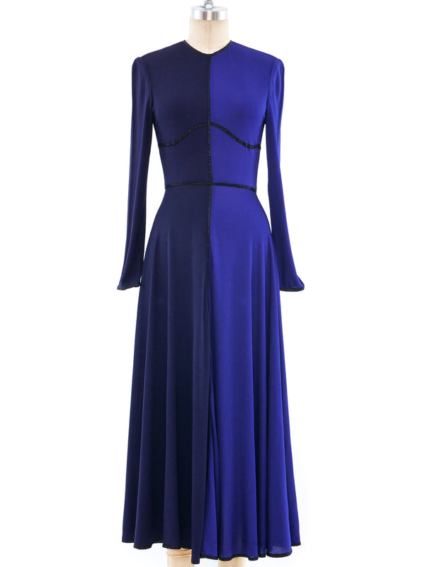 Geoffrey Beene Tonal Cobalt Jersey Gown Dress arcadeshops.com