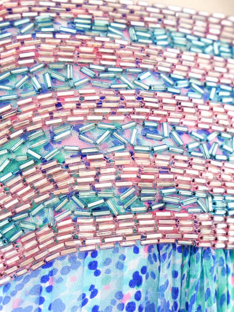 Alfred Bosand Bead Trimmed Pastel Tank Gown Dress arcadeshops.com