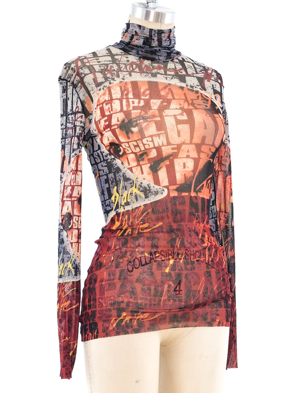 Jean Paul Gaultier Graphic Net Top Top arcadeshops.com