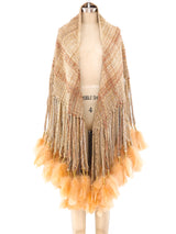 Feather Trimmed Tapestry Shawl Jacket arcadeshops.com