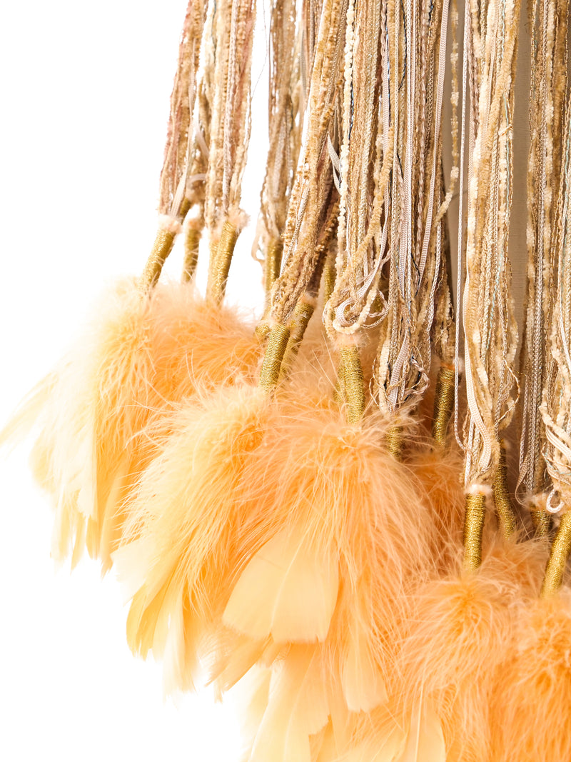 Feather Trimmed Tapestry Shawl Jacket arcadeshops.com