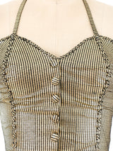 Metallic Gold Leather Maxi Dress Dress arcadeshops.com