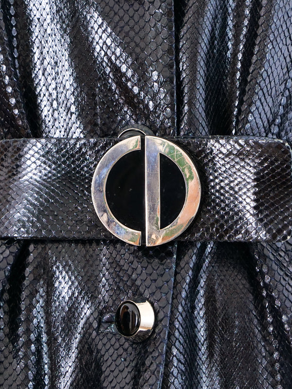 Christian Dior Fur Trimmed Snakeskin Coat Outerwear arcadeshops.com