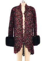 Bob Mackie Fur Trimmed Lace Jacket Jacket arcadeshops.com