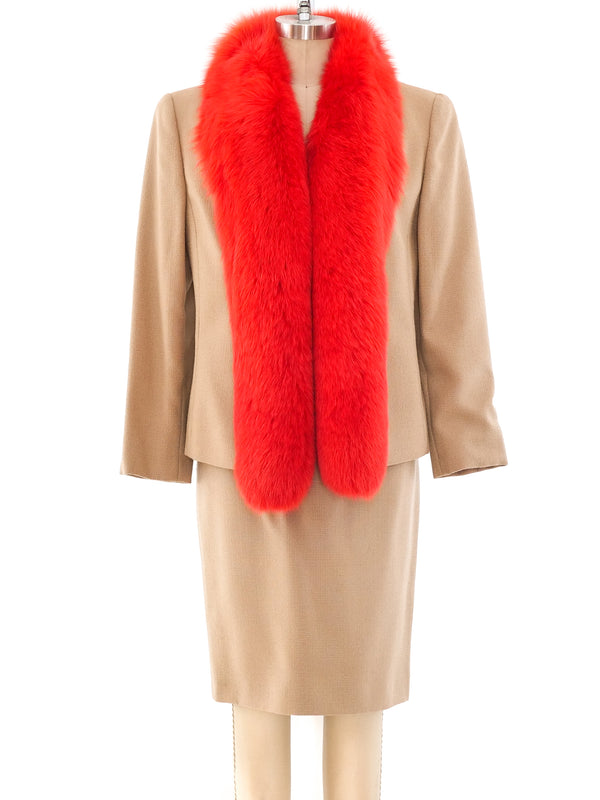 Gianni Versace Fox Fur Trimmed Suit Suit arcadeshops.com